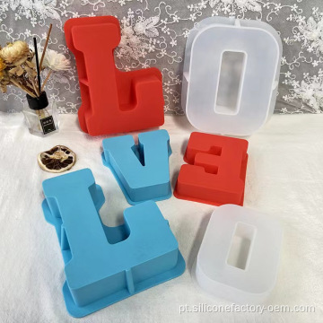 Decoração de velas Molde letras de silicone grandes